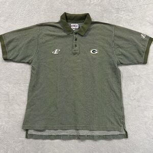 NFL Pro Line Polo Shirt Short Sleeve Men XLarge Green Bay Packers 90s VTG